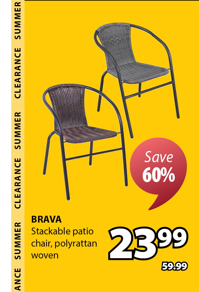 BRAVA Stackable patio chair | Save 60%