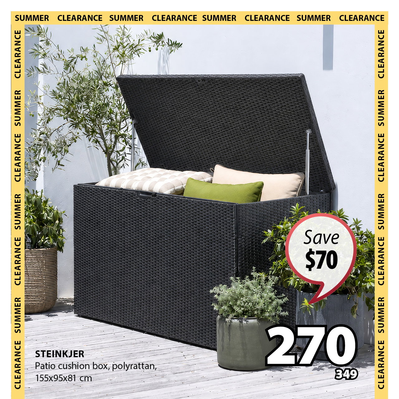 STEINKJER Patio cushion box | Save $70