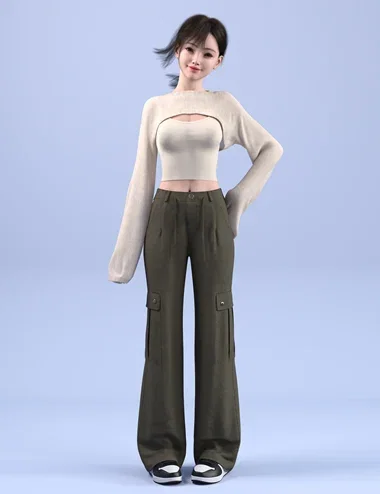 dForce HnC25 Cargo Beat Layers Outfits for Genesis 9