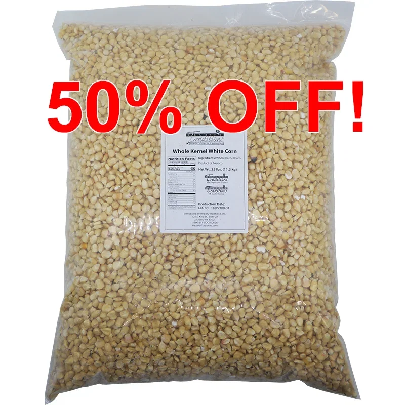 Image of GMO-tested Cónico Cremoso Whole Kernel Corn – 25 lb. (limit of 2)