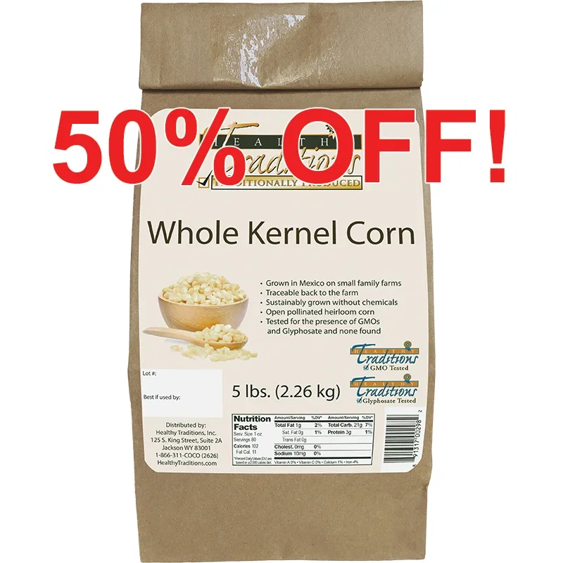 Image of GMO-tested Cónico Cremoso Whole Kernel Corn – 5 lb. Bag