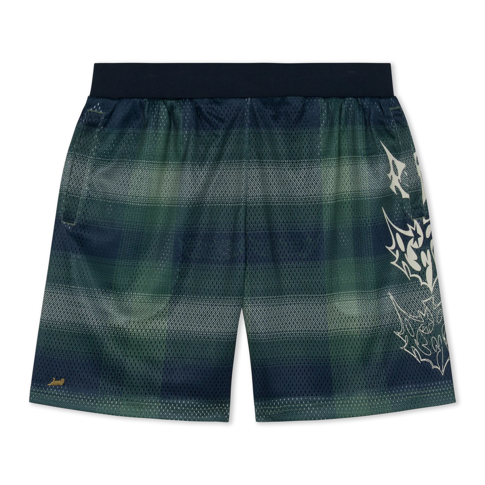 Image of Slater Mesh Shorts (Navy / Forest Plaid)