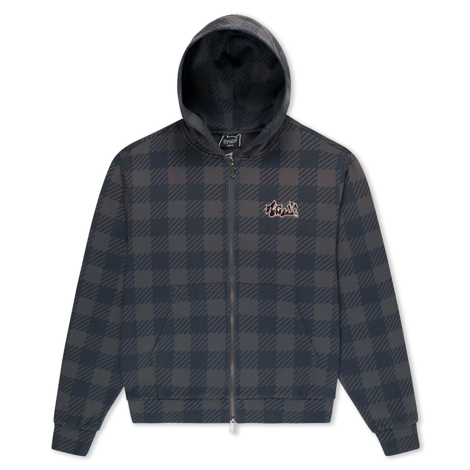 Image of Hard In Da Paint Zip-Up Hoodie (Charcoal Sun Fade)