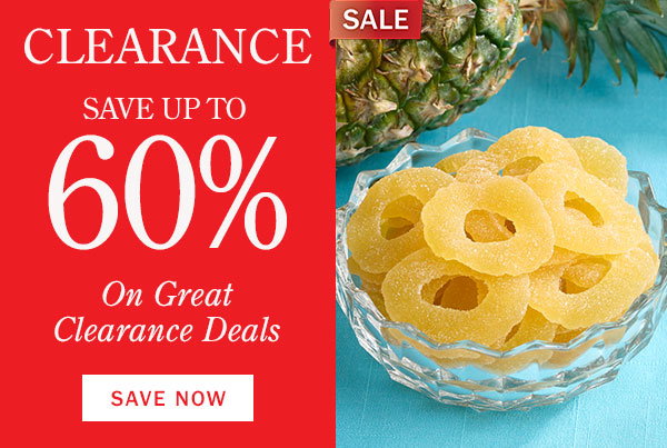 Clearance. Save Up to 60% On Great Clearance Deals. Save Now. Sale: Pineapple Ring Gummies, 1.5 Pound Bag 