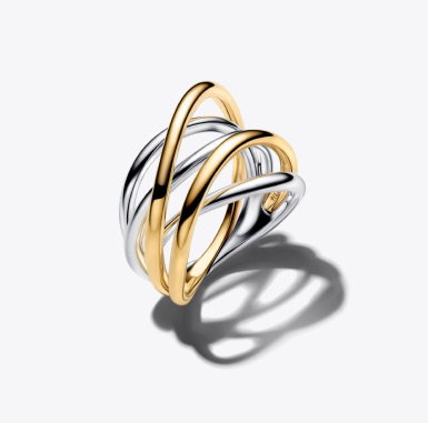 Two-Tone Entwined Band Ring