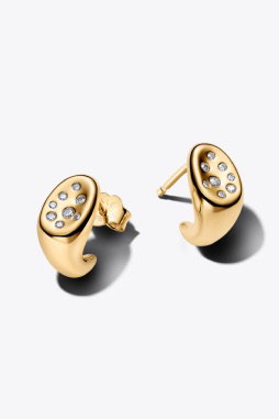 Organically Shaped Stone-Set Stud Earrings