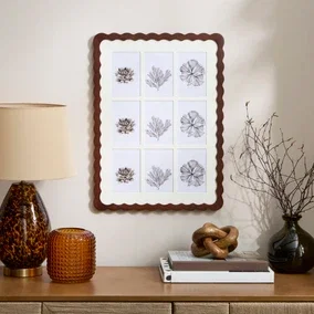 Mango Wood Wiggle 9 Aperture Multi Photo Frame