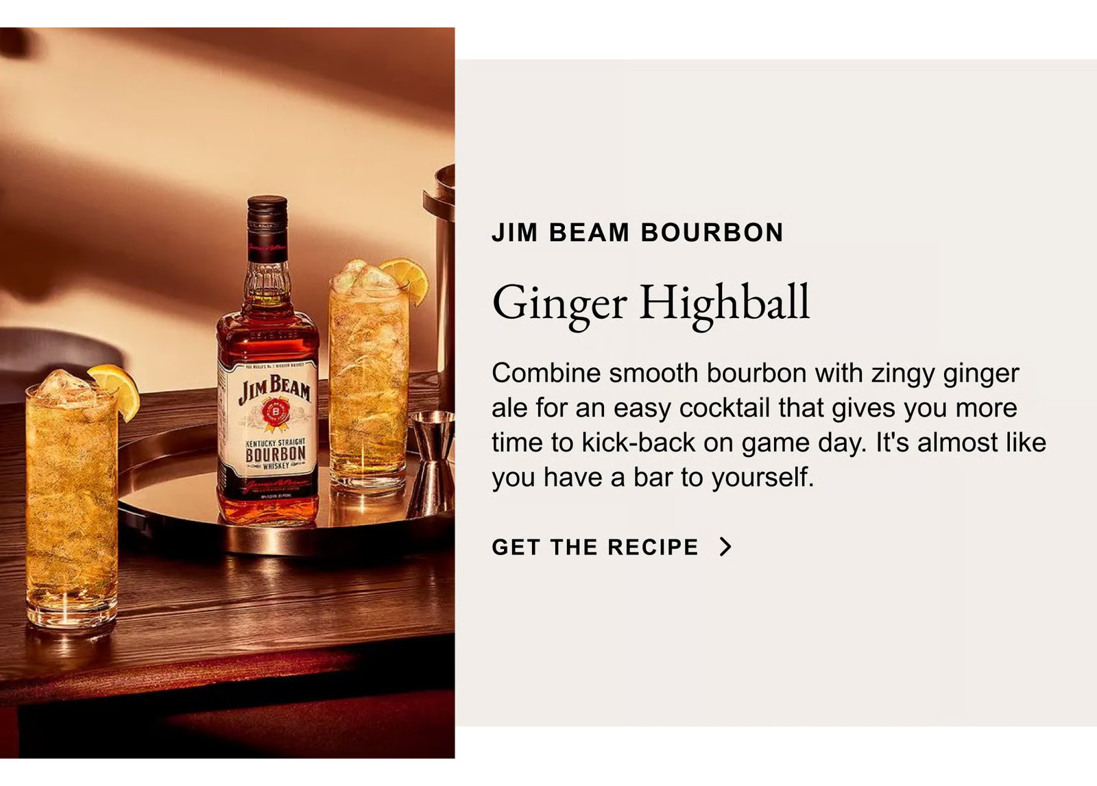 Jim Beam Bourbon Ginger Highball - Get The Recipe