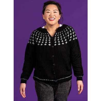 Lunar Yoke Knit Cardigan in Paintbox Yarns Simply DK