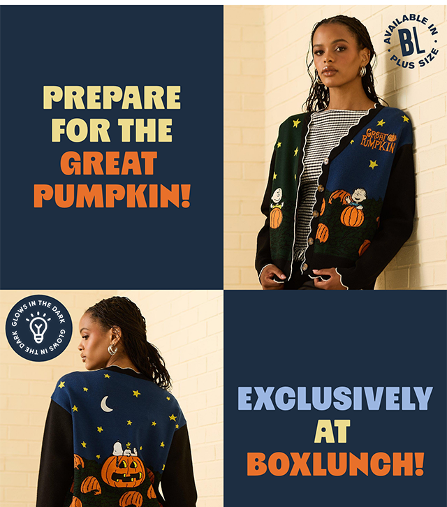 Prepare for the Great Pumpkin! Peanuts styles exclusively at BoxLunch! Shop now.