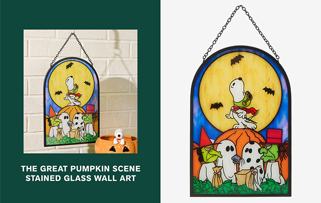 The Great Pumpkin Scene Stained Glass Wall Art