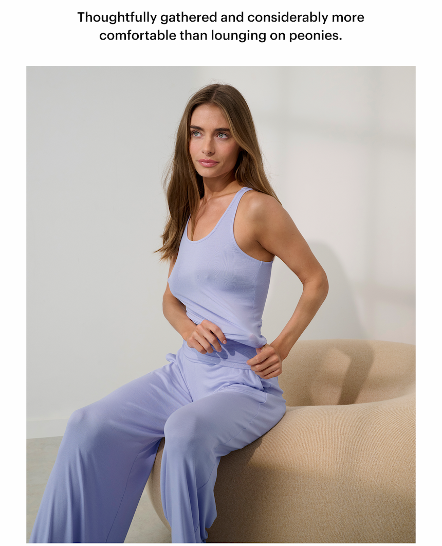 soft modal rib foldover pant 