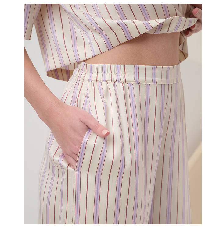 washable silk high rise pant set 