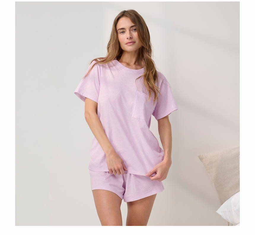 organic pima tee short set 