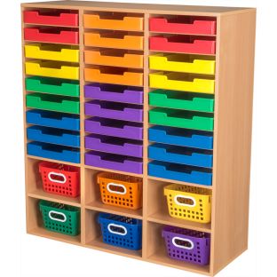 Image of 27-Slot Mail & Supplies Center with 27 Trays