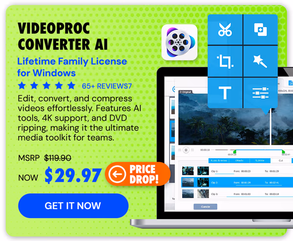VideoProc Converter AI: Lifetime Family License (For Windows)