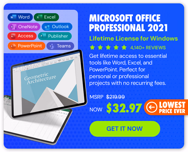Microsoft Office Professional 2021 for Windows: Lifetime License