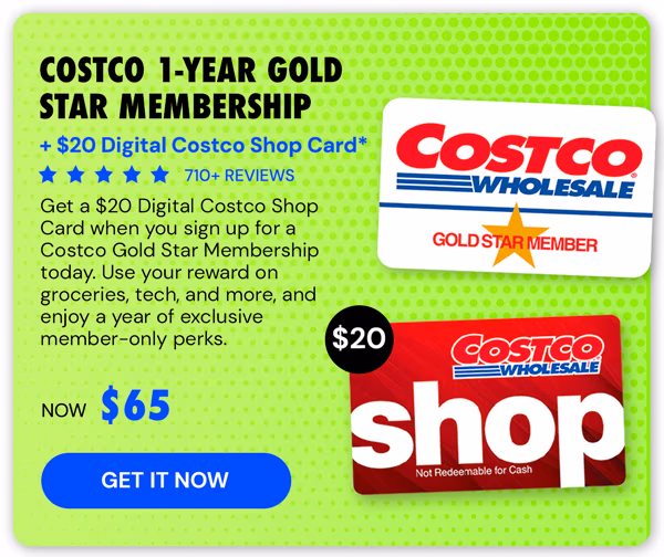Costco 1-Year Gold Star Membership + $20 Digital Costco Shop Card