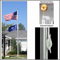 External Halyard Ground Flagpole