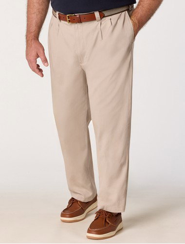Waist-Relaxer Pleated Twill Pants
