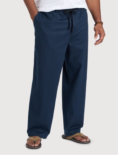Linen-Blend Loose-Fit Beach Pants