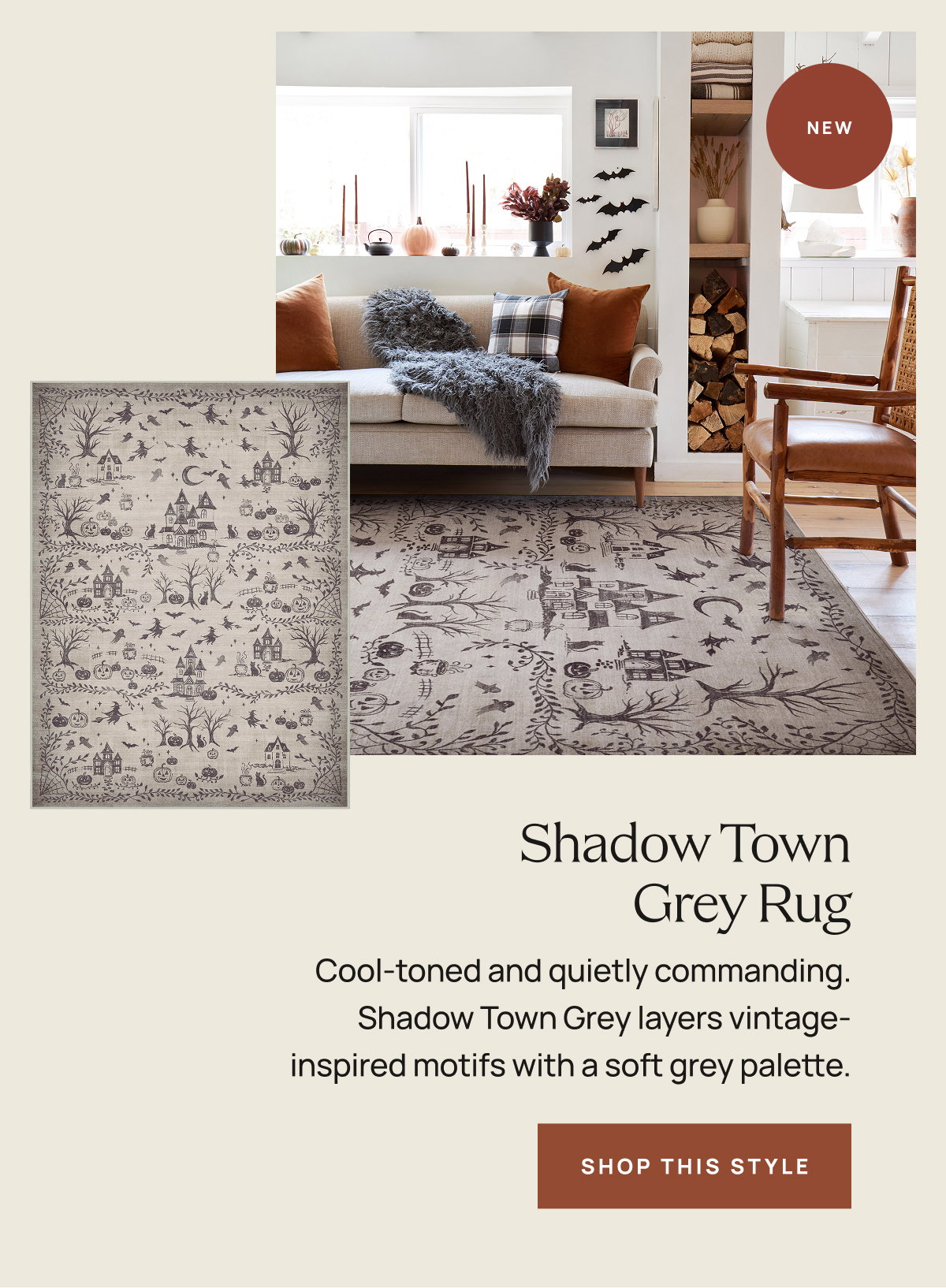 Shadow Town Grey Rug | Shop This Style 