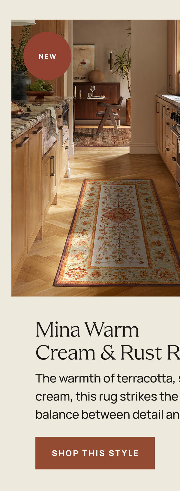 Mina Warm Cream & Rust Rug 