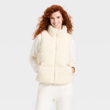 Women's Faux Shearling Puffer Vest - Universal