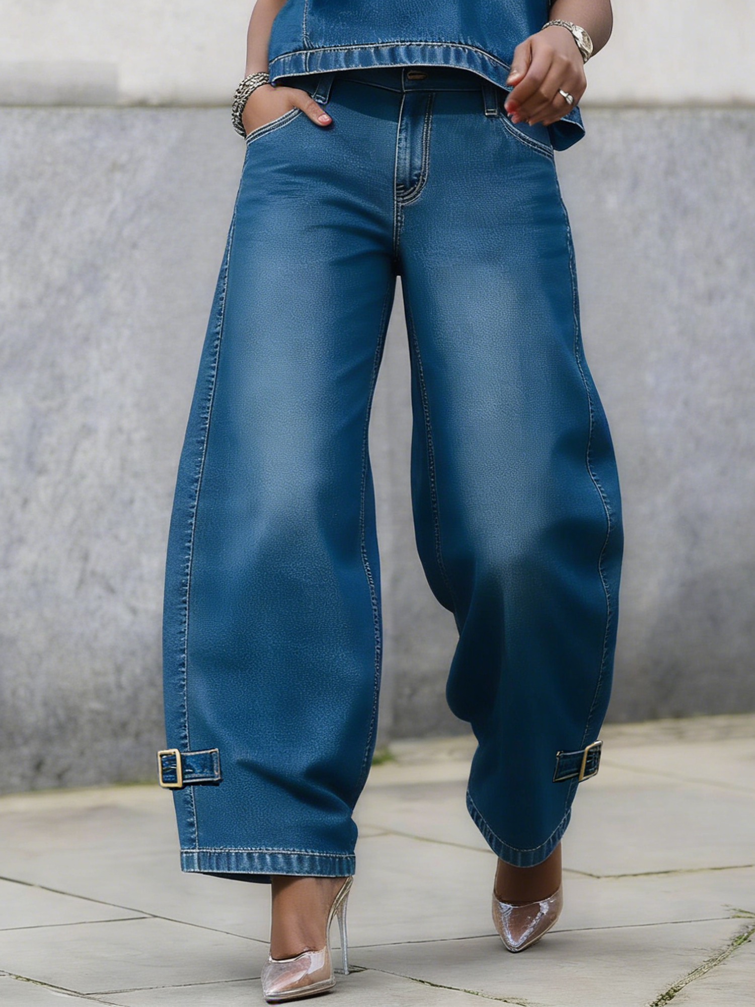 Urban Long Straight Pants Loose H-Line Ripped Daily Trousers