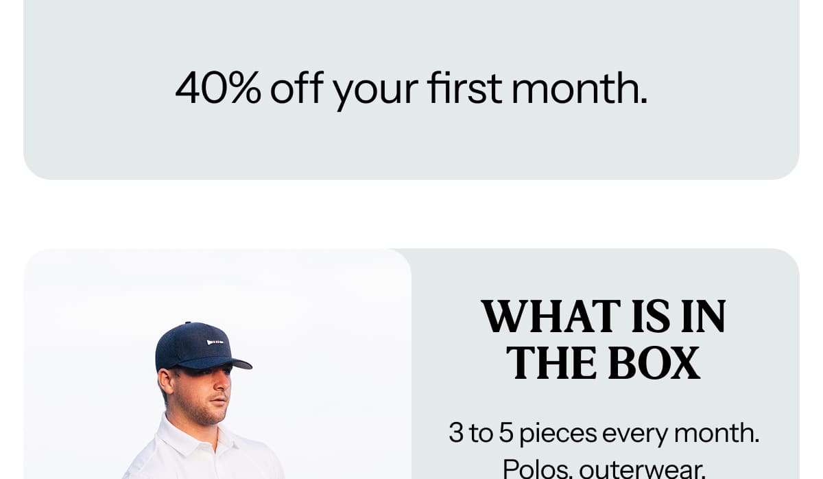 YOUR FIRST MONTH OFFER