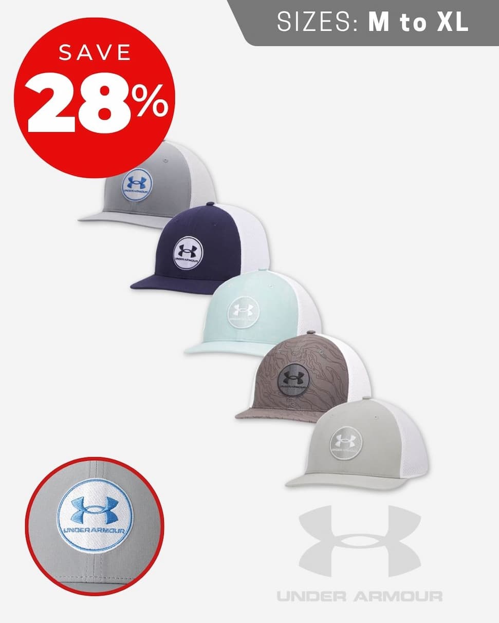 Under Armour Mens UA Drive Mid Iso-Chill Breathable Stretch Golf Cap