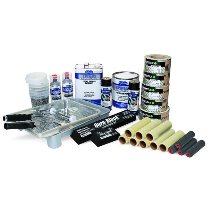 Complete Eastwood OptiFlow Epoxy Primer Kit - Automotive Roll-On Paint - Gray