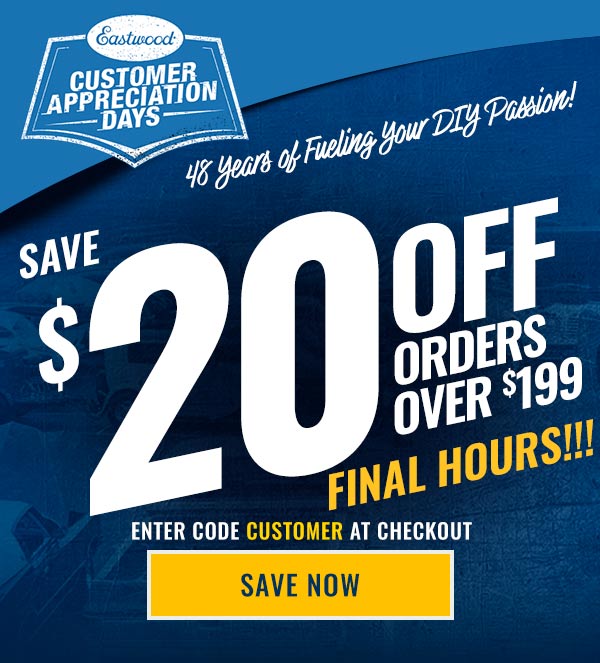 Customer Appreciation Days: Save $20 on orders over $199 with code CUSTOMER. Final hours.