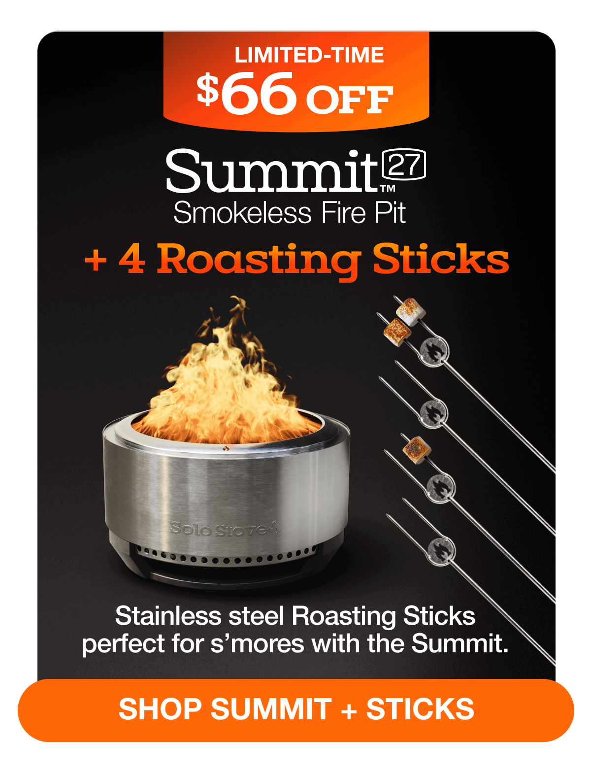 Summit 27 Fire Pit + Roasting Sticks Bundle
