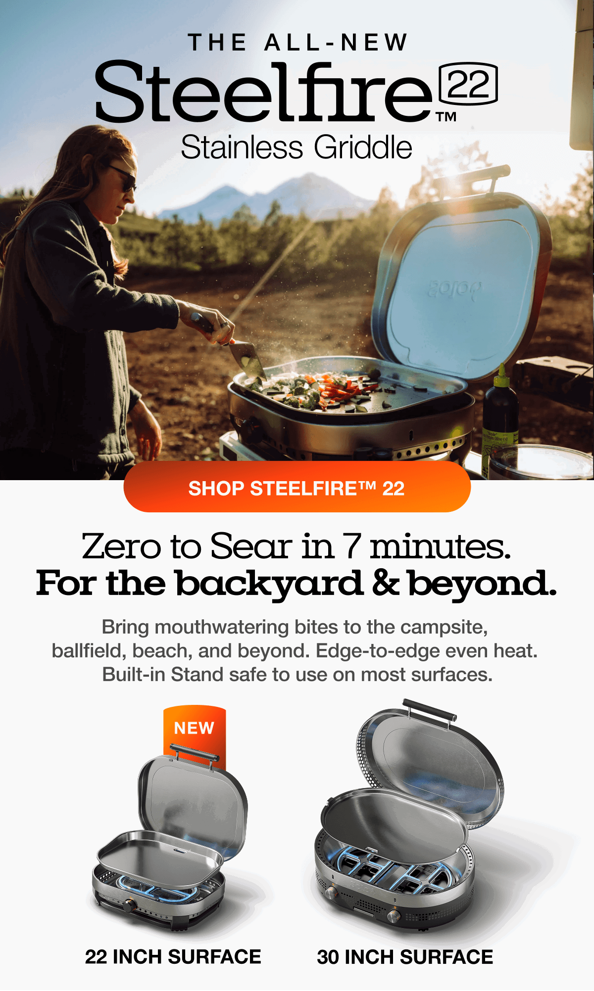 Steelfire 22 Stainless Griddle