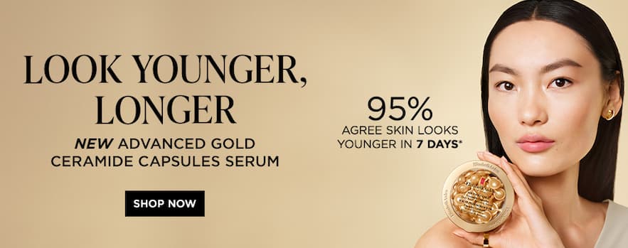 Look Younger, Longer. New Advanced Gold Ceramide Capsules Serum. 95% Agree Skin looks Younger in 7 Days.