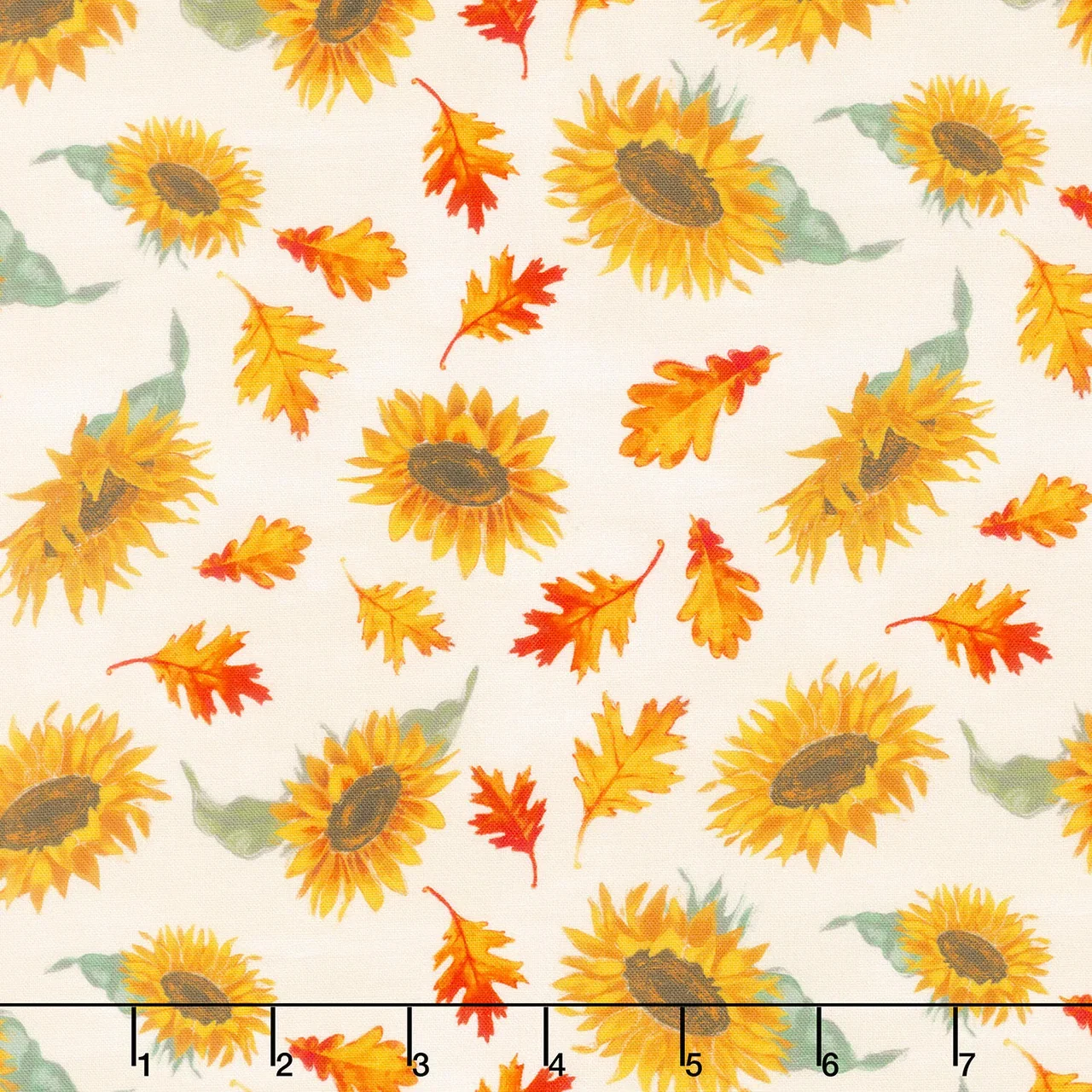 Harvest Delight - Sunflower Toss Cream Yardage