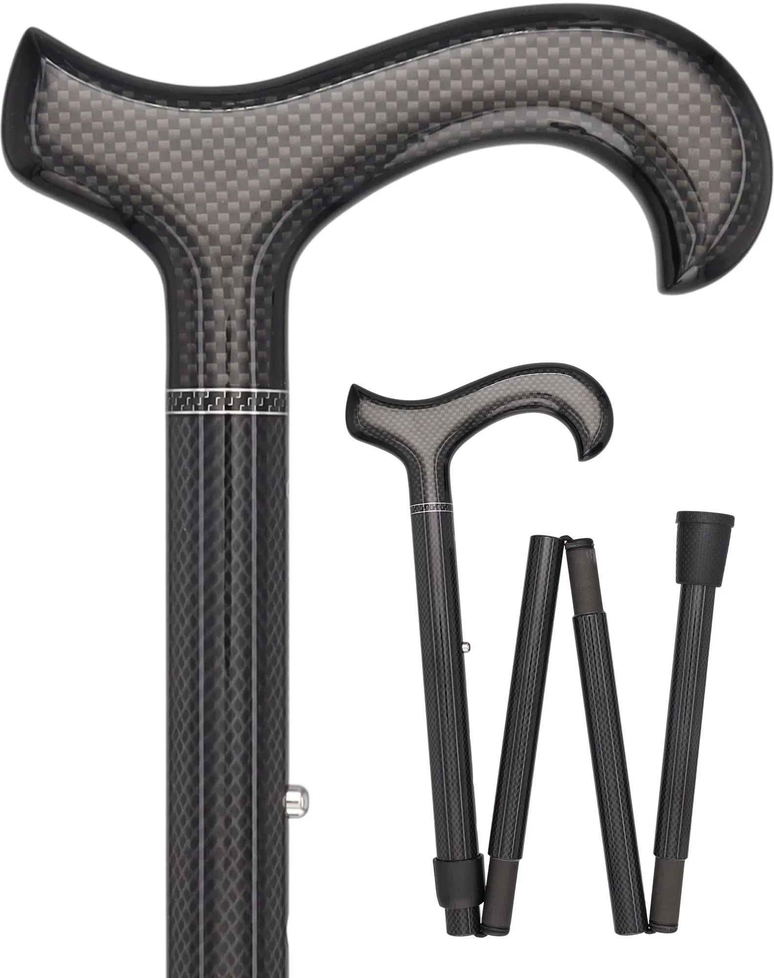Image of Lightweight Mesh Carbon Fiber Cane - Foldable & Adjust
