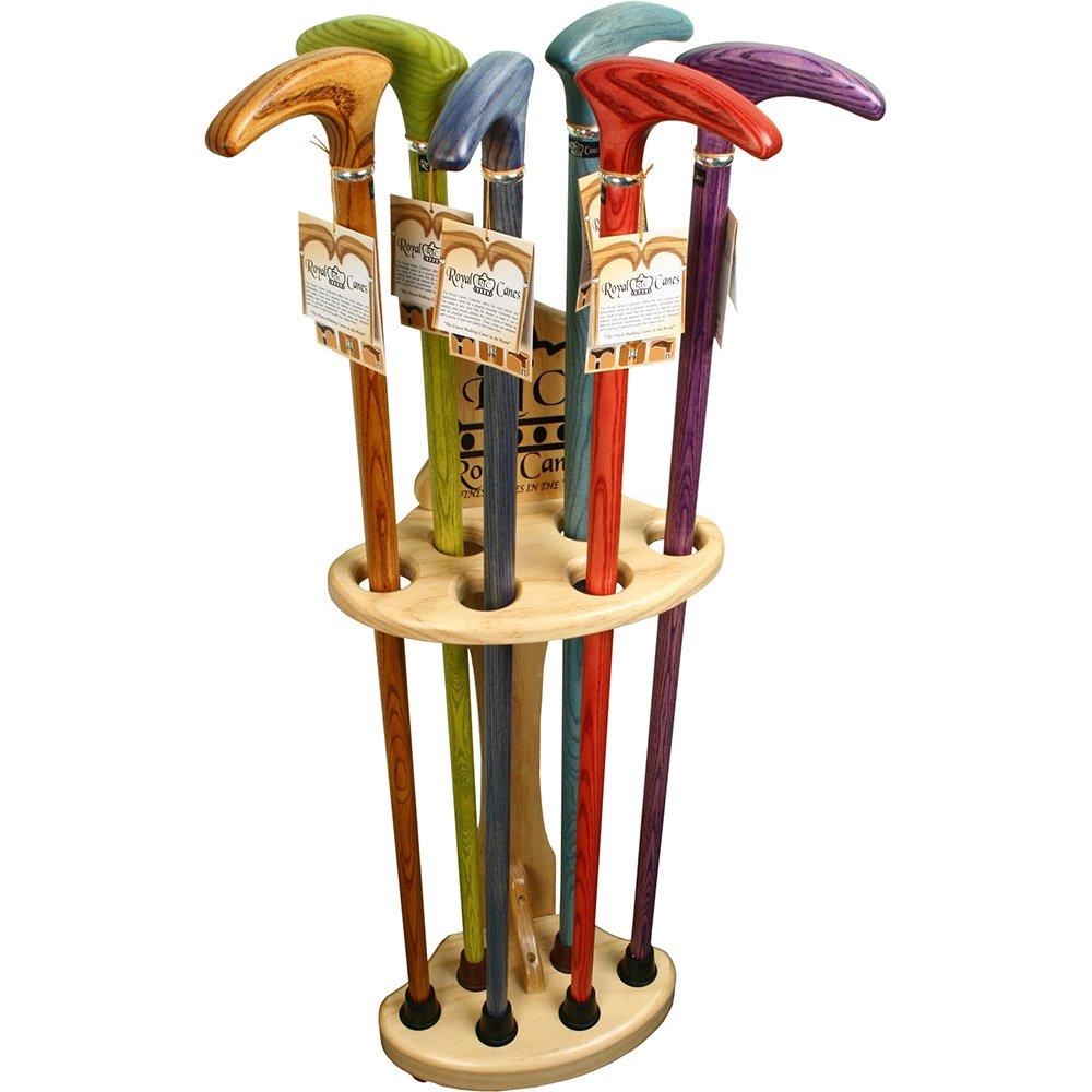 Image of Premium Compact Cane Stand, Pine Wood - Holds 6