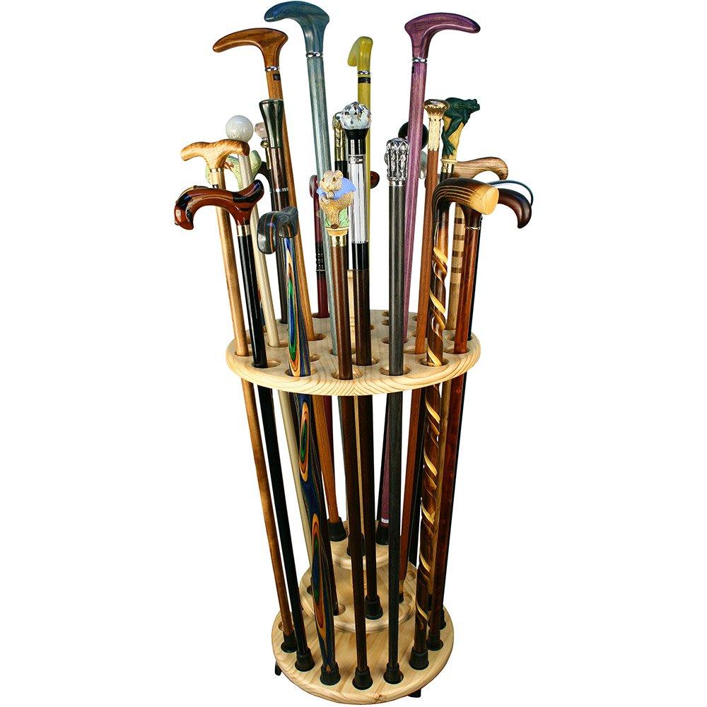 Image of Collector's Dream: Round Walking Cane Stand in Pine Wood