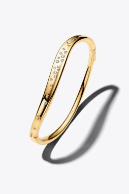Organically Shaped Stone-Set Bangle
