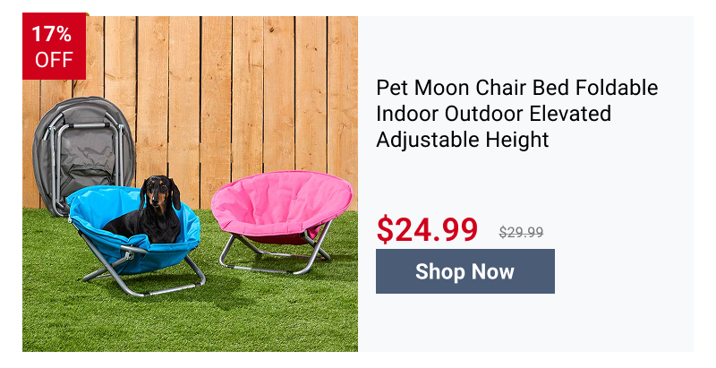 Pet Moon Chair Bed Foldable Indoor Outdoor Elevated Adjustable Height