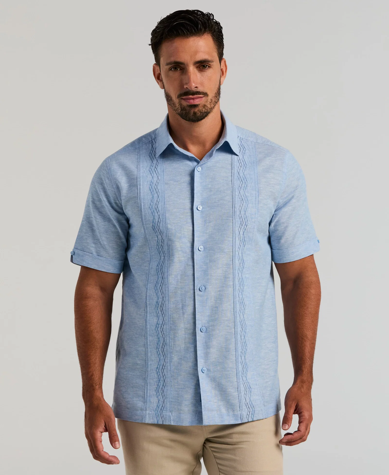 Image of Multi-Tuck Embroidered Guayabera