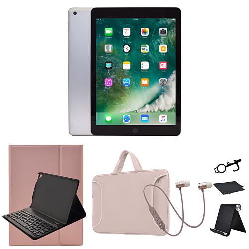 Refurbished 2018 Apple iPad 9.7" 32GB Wifi Keyboard Bluetooth Earbuds