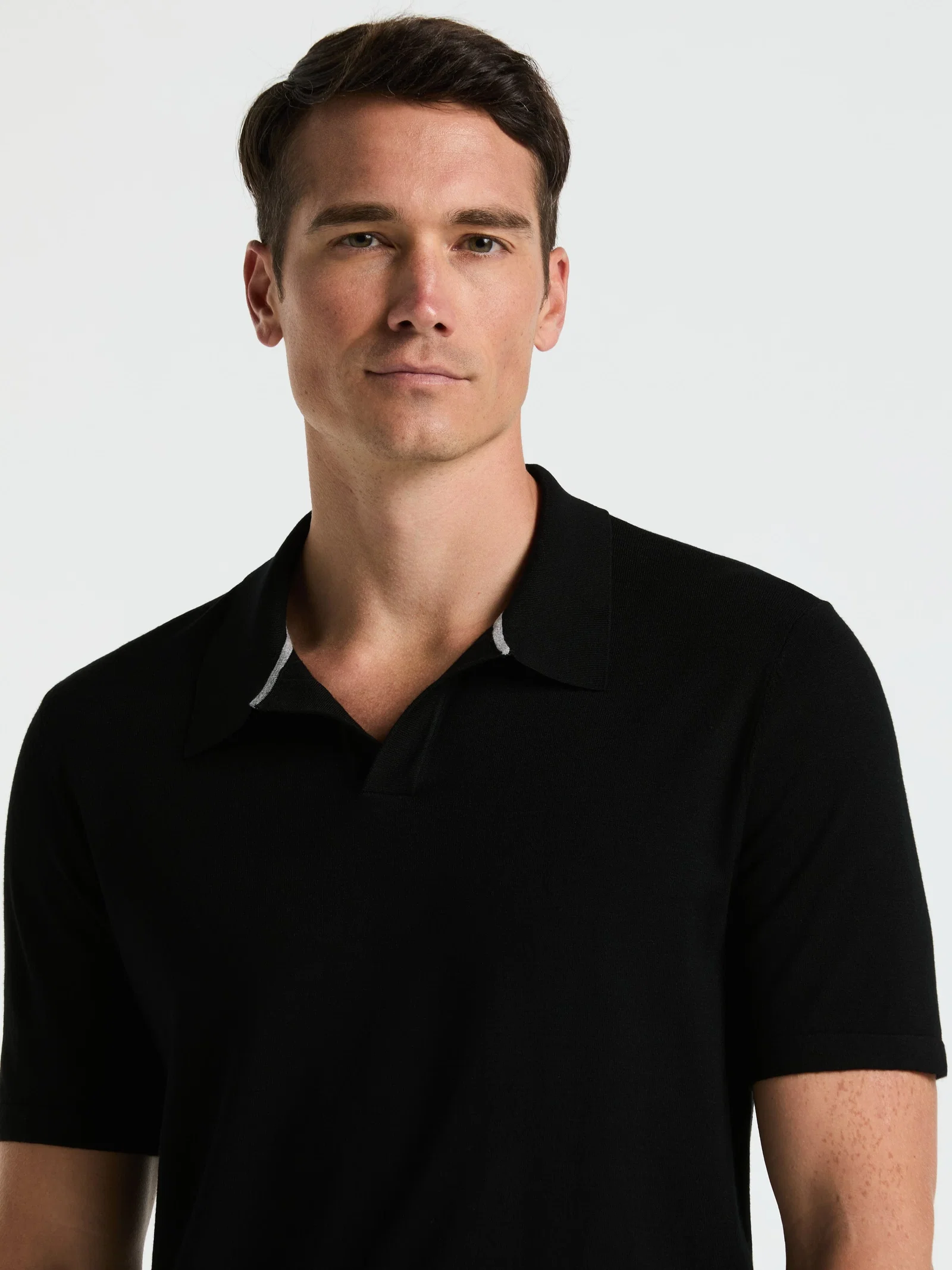 Tech Knit Open Collar Sweater Polo