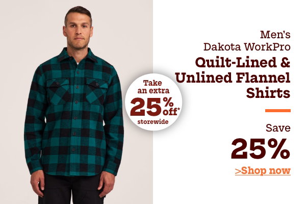 Men's Dakota WorkPro Quilt-Lined & Unlined Flannel Shirts Save 25%