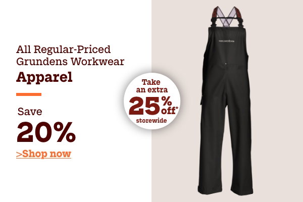 All Regular-Priced Grundens Workwear Apparel Save 20%