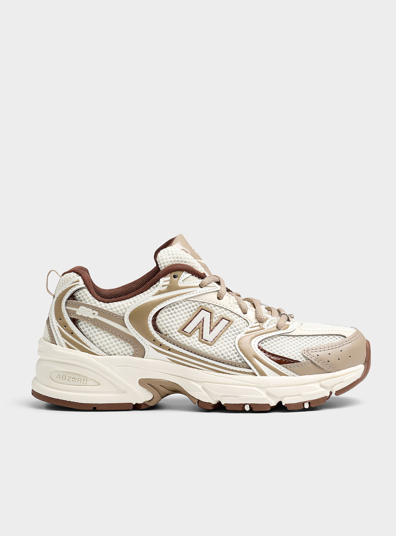 White and brown 530 sneakers<br>Women