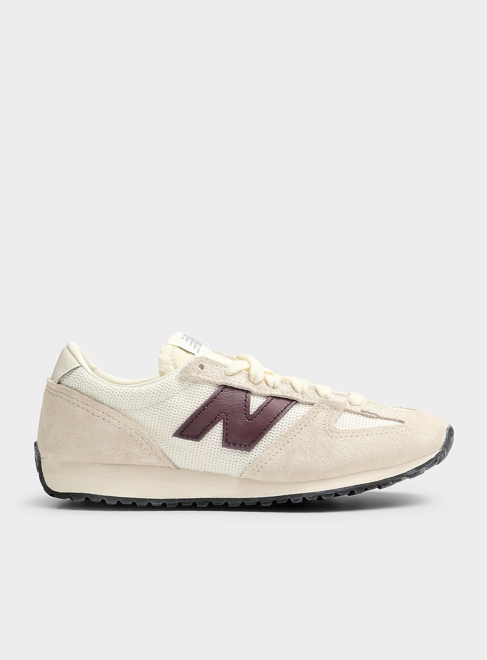Cream and burgundy 471 sneakers<br>Women
