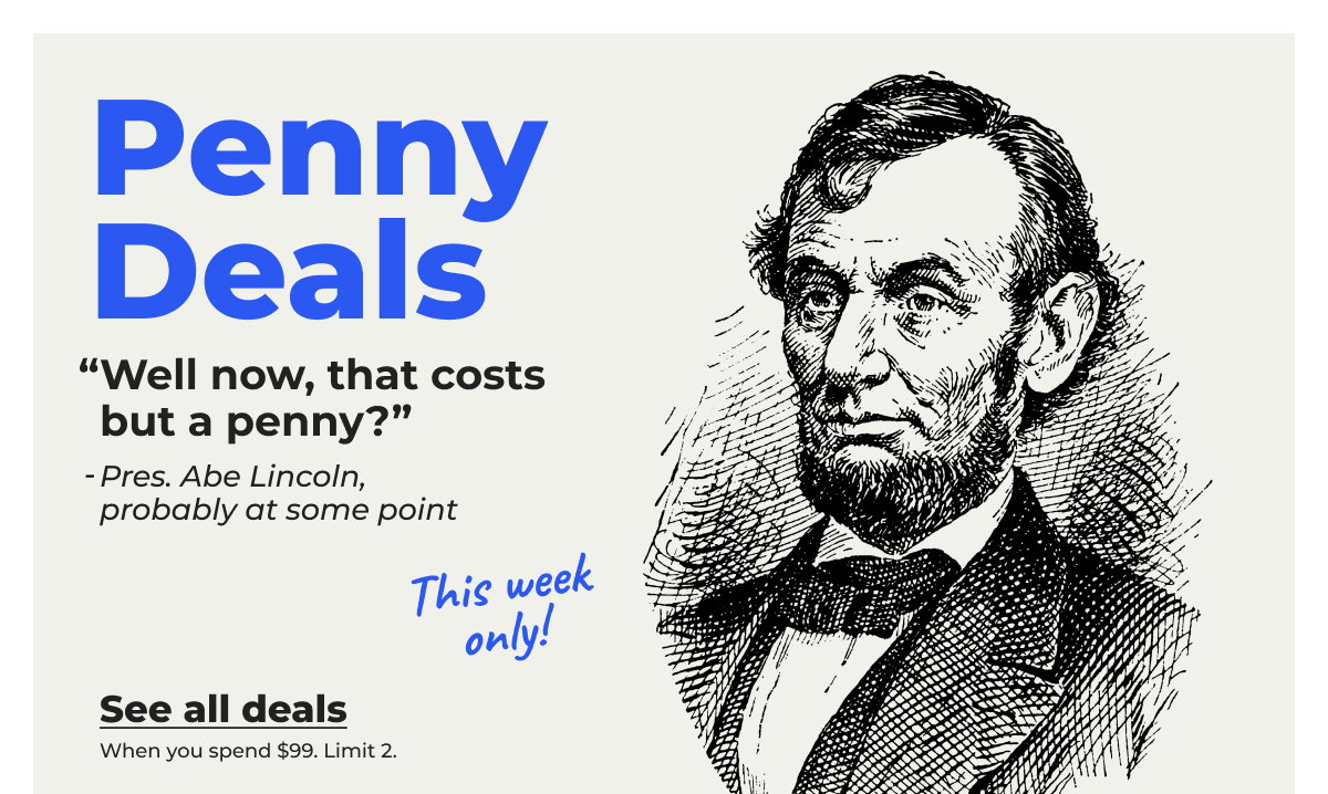 Penny Deals (When you spend $99) - See all deals